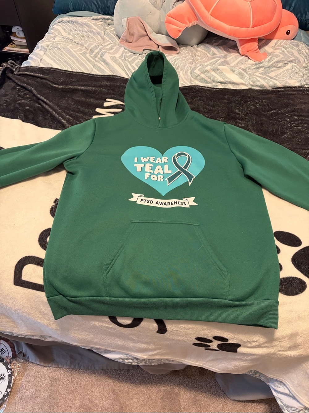 Teal PTSD Awareness Hooded Sweatshirt